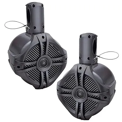 Power Acoustik Marine 8&quot; Wake Tower Speaker Titanium (Pair)