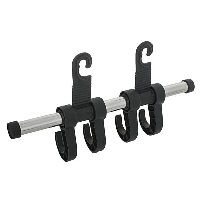 Maxsa Innovations 25534 4-Hook Car Headrest Hanger, Chrome