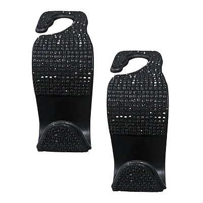 Maxsa Innovations 25566-2Pk Car Headrest Bling Hooks, 4 Count, Black