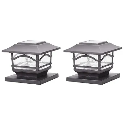 Maxsa Innovations 41671 Mission-Style Solar Post Cap And Deck Railing Lights, 2
