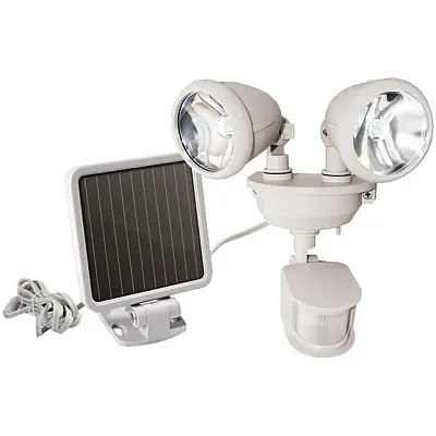 Maxsa Innovations 44218 Dual-Head Solar Spotlight, Off White