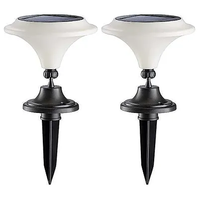 Maxsa Innovations 48606 Solar-Powered White Integrated-Led Outdoor Martini Lamp
