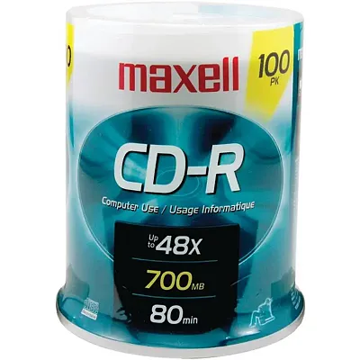 Maxell 648200 - Cdr80100S 80-Minute/700 Mb Cd-Rs (100-Ct Spindle