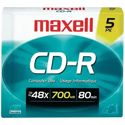 Maxell 648220 80 Minute/700 Mb Cd-Rs (5 Pk)