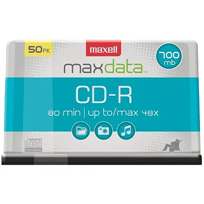 MAXELL 623251/648250 80-Minute/700MB CD-Rs (50-ct Spindle)
