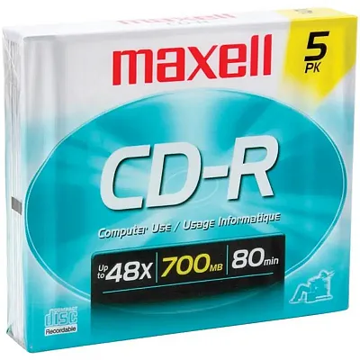 Maxell 623205/648205 80-Minute/700 Mb Cd-Rs (5 Pk; Slim Cases)
