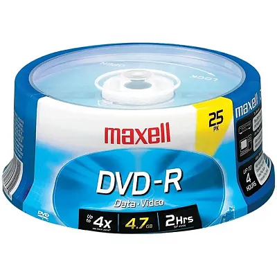 MAXELL 635052/638010 4.7GB DVD-Rs (25-ct Spindle)