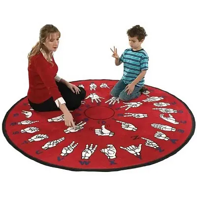 Hands That Teach Educational Sign Language Floor Rug FE152-85A