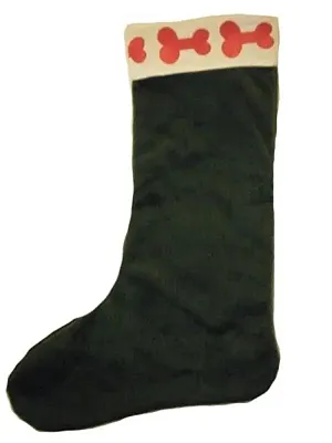  Velvet Merry Christmas Stockings Bone Design - Red