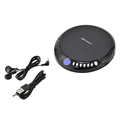 Emerson Epcd-2003-Bk Portable Cd Player With Fm Radio, Earbuds, And Audiostream/