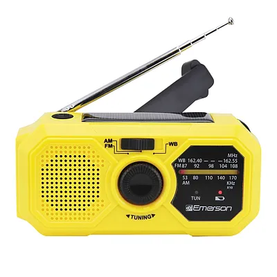 Emerson Er-7050 Emergency Am/Fm Portable Weather Radio And Power Bank, Yellow, E