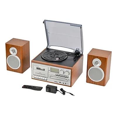 Rca Victor Rwrp-4000-Wa 20-Watt Wells 3-Speed Manual 8-In-1 Turntable Music Cent