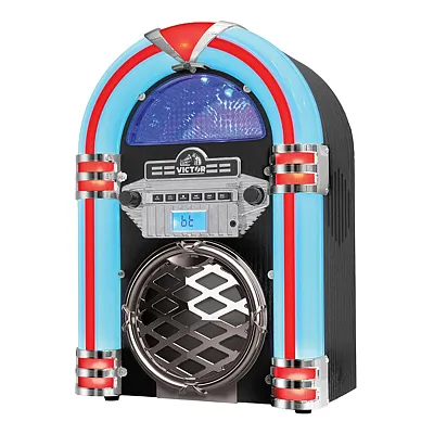Victor Vdtj-1550-Bk 10-Watt Broadway Desktop Bluetooth Home Jukebox With Built-I