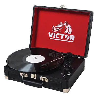 Victor Vsrp-800-Bk Metro Dual-Bluetooth Belt-Drive Suitcase Turntable, Vsrp-800
