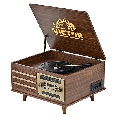 Victor Vwrp-3700-Wa 10-Watt Monroe 3-Speed Belt-Drive Manual 8-In-1 Turntable Mu