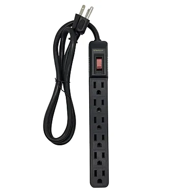 Stanley 30007 6-Ac Outlet Powermax 6 Power Strip, 3-Ft. Cord With Straight Plug,