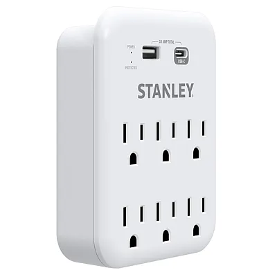 Stanley 30426 6-Ac Outlet 2-Usb Port 1,200-Joules Surgepro 1200 Usb Extreme Surg