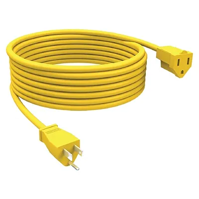 Stanley 33157 Outdoor Grounded Power Extension Cord, Yellow (15 Ft.)