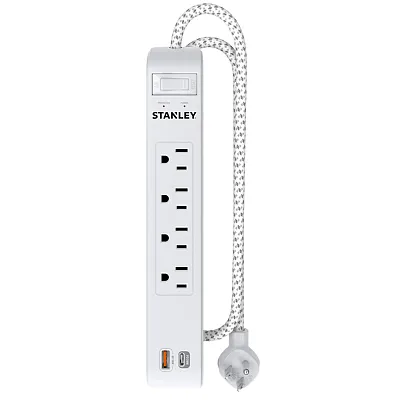 Stanley 33253 4-Ac Outlet 2-Usb Port 600-Joules Surgemax Surge Protector Power S