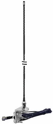 4' Fiberglass No Ground Mirror Mount Antenna Black Ngp1-B