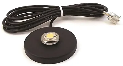 Larsen Nmommr Nmo 3.5" Round Magnet Mount W/12' Coax &Pl259 Conn