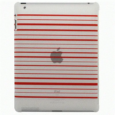NUU BaseCase Stripe Protective Case iPad 2 & new iPad - Red Stri