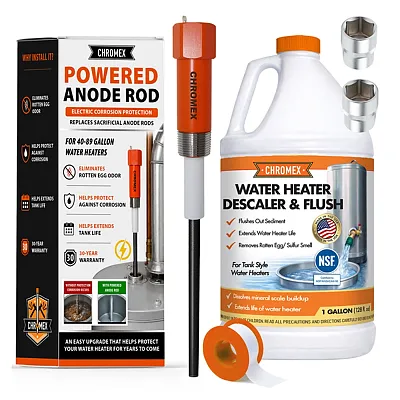 Chromex Cxte-2327 Powered Titanium Anode Rod Kit For Most 40- To 89-Gallon Water
