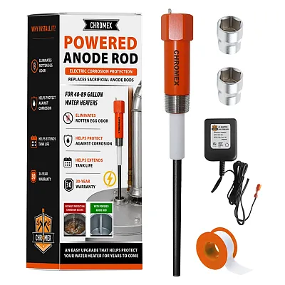 Chromex Cxte-2334 Powered Titanium Anode Rod For Most 40- To 89-Gallon Water Hea