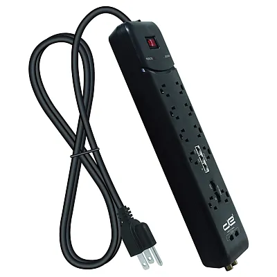 Digital Energy Dss5-1021-Blk 10-Ac Outlet, 2-Usb Port, And Coax 3,500-Joules Hea