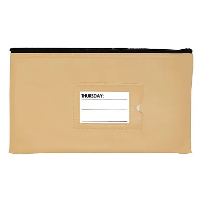 Nadex Coins Ncb9-1003-Ast Vinyl 7-Day Pack Of Zippered Bank Deposit Cash And Coi