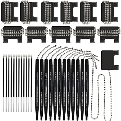 Nadex Coins Ncc1-1135 Ball And Chain Security Pen Set (12 Pen; Black)