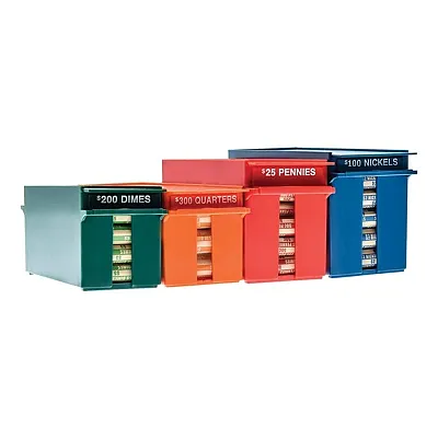 Nadex Coins Ncs8-1008 Rolled Coins Storage Boxes With Lockable Covers