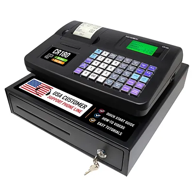 Nadex Coins Nxte-1666 Cr180 Electronic Cash Register With Locking Cash Drawer, T