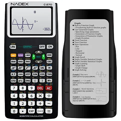 Nadex Coins Nxte-1699 C-270 Scientific Calculator With Black And White Graph Fun