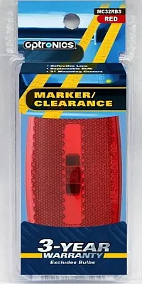 OPTRONICS MC32RBS M/C; Oval;Blk Base; Red