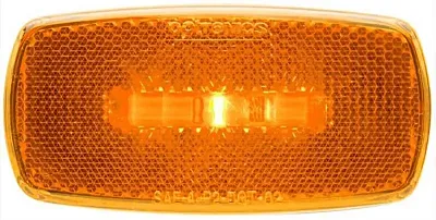 OPTRONICS MCL0032ABB One Led Mrk Lght;Oval;Blk Bse;Ambr;