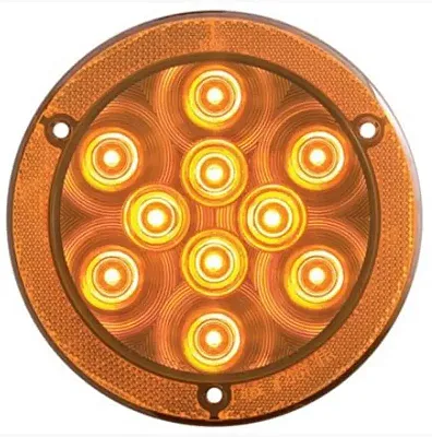 OPTRONICS STL43ABXP 10 Led Rnd S/T/T;Reflex Flange;Amb;
