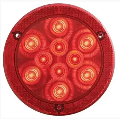 OPTRONICS STL43RBXP 10 Led S/T/T 4In;Reflex;Flange;Red;