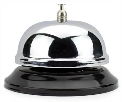 10cm Chrome Service Bell with Black Base OBLL-003