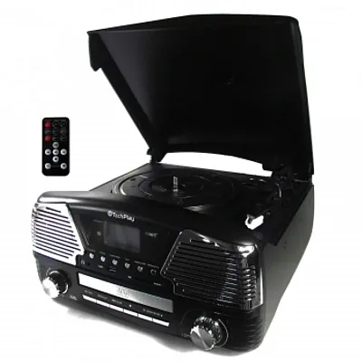 TechPlay 3 Speed Bluetooth Turntable in Black