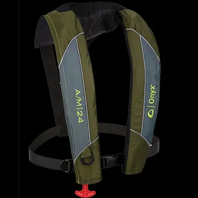 ONYX OUTDOOR 1320004418 A/M-24 Auto/Mnual Life Jacket Green