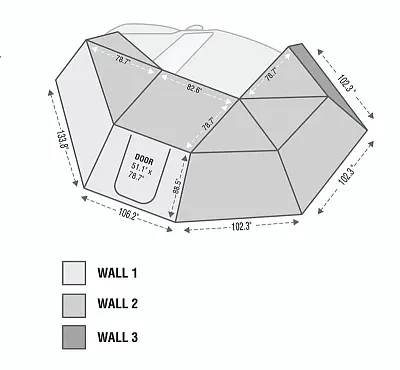OVERLAND VCL 18099910 Nomadic Awning 270 - Side Wall 1 Wi