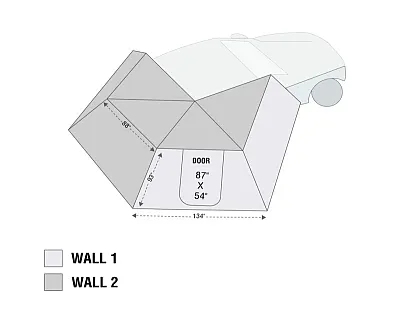 OVERLAND VCL 18229909 Nomadic 270 Lt Awning Wall 1 Passen