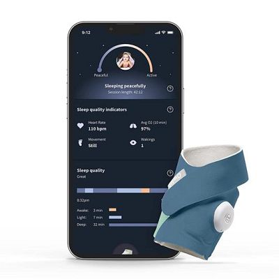 Owlet Dream Sock Smart Baby Monitor Bedtime Blue