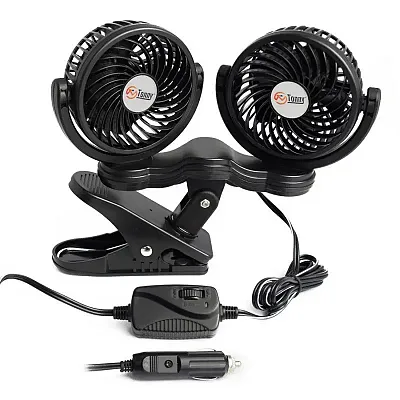 PRIME PRODCT 060507 12V Dual Head Clipon Fan