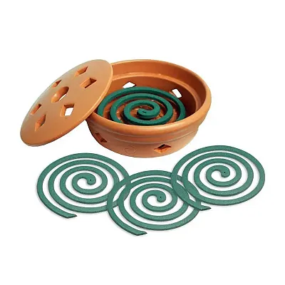 PIC CORP COMBO Terracotta Coil Holder W/ 4 Coils