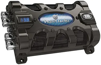 Planet 10 Farad Capacitor With Digital Voltage Display Blue Illu