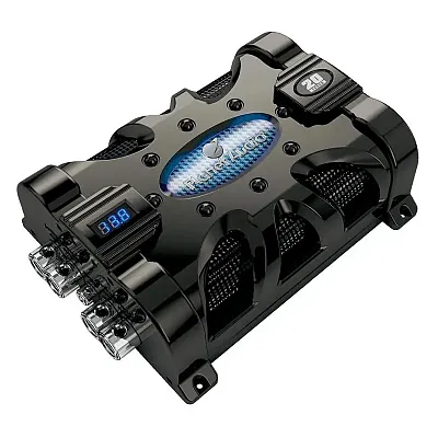 Planet 20 Farad Capacitor With Digital Voltage Display Blue Illu
