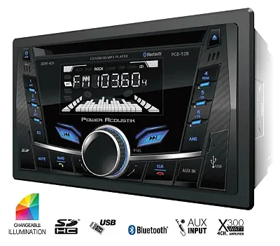 Power Acoustik Pcd52B Power Acoustik - 2 Din 300 Watt 4 Channel 