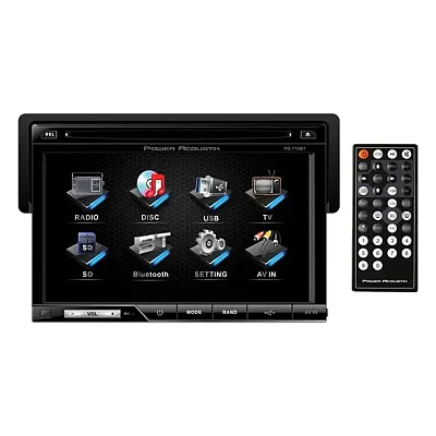 Power Acoustik Oversized 7&quot; Detach Touch Screen Receiver Tft/Lcd